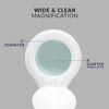 5" Wide Diameter Lens, 8 Diopter, 1,200 Lumens Super LED Magnifying Lamp with Clamp for Reading, Sewing & Crafting - White
