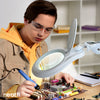 5" Wide Diameter Lens, 8 Diopter, 1,200 Lumens Super LED Magnifying Lamp with Clamp for Reading, Sewing & Crafting - White