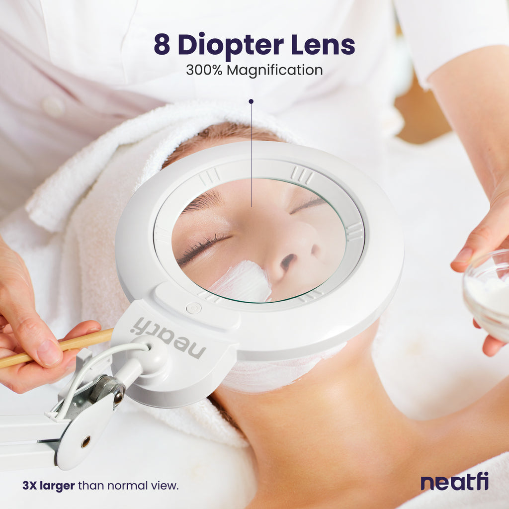 5” Wide Lens 1,200 Lumens Super LED Magnifying Lamp with Correlated Color Temperature Control - White