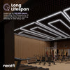 2 Rectangular Ceiling LED Car Garage Light - Cool White