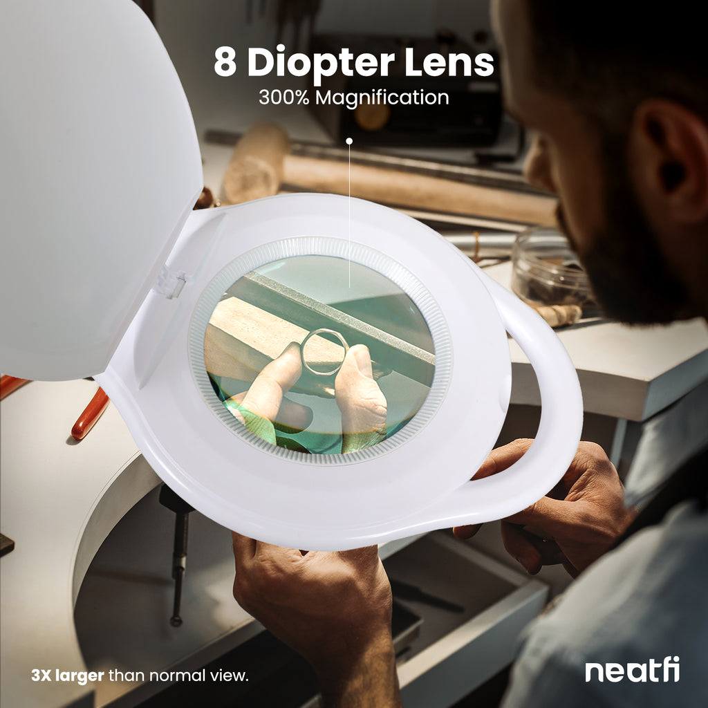 5” Lens Elite LED Magnifying Lamp with Clamp - White