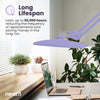 20” Wide Shade XL LED Desk Lamp with Clamp – 2,200 Lumens, Dimmable, Adjustable for Home, Office, Crafts, Nails & Hobbies – Lavender
