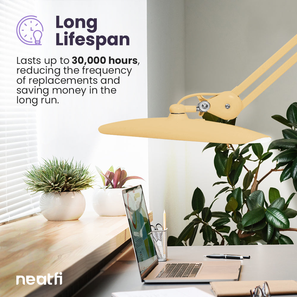 20” Wide Shade XL LED Desk Lamp with Clamp – 2,200 Lumens, Dimmable, Adjustable for Home, Office, Crafts, Nails & Hobbies – Gold