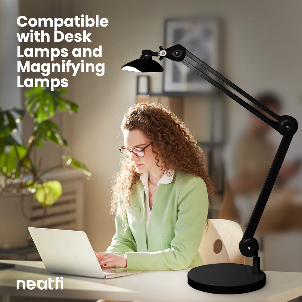 9.84-inch Diameter Round Weighted Base, Compatible with Desk Lamps & Magnifying Lamps – Black