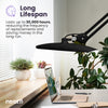20” Wide Shade XL LED Desk Lamp with Clamp – 2,200 Lumens, Dimmable, Adjustable for Home, Office, Crafts, Nails & Hobbies – Black
