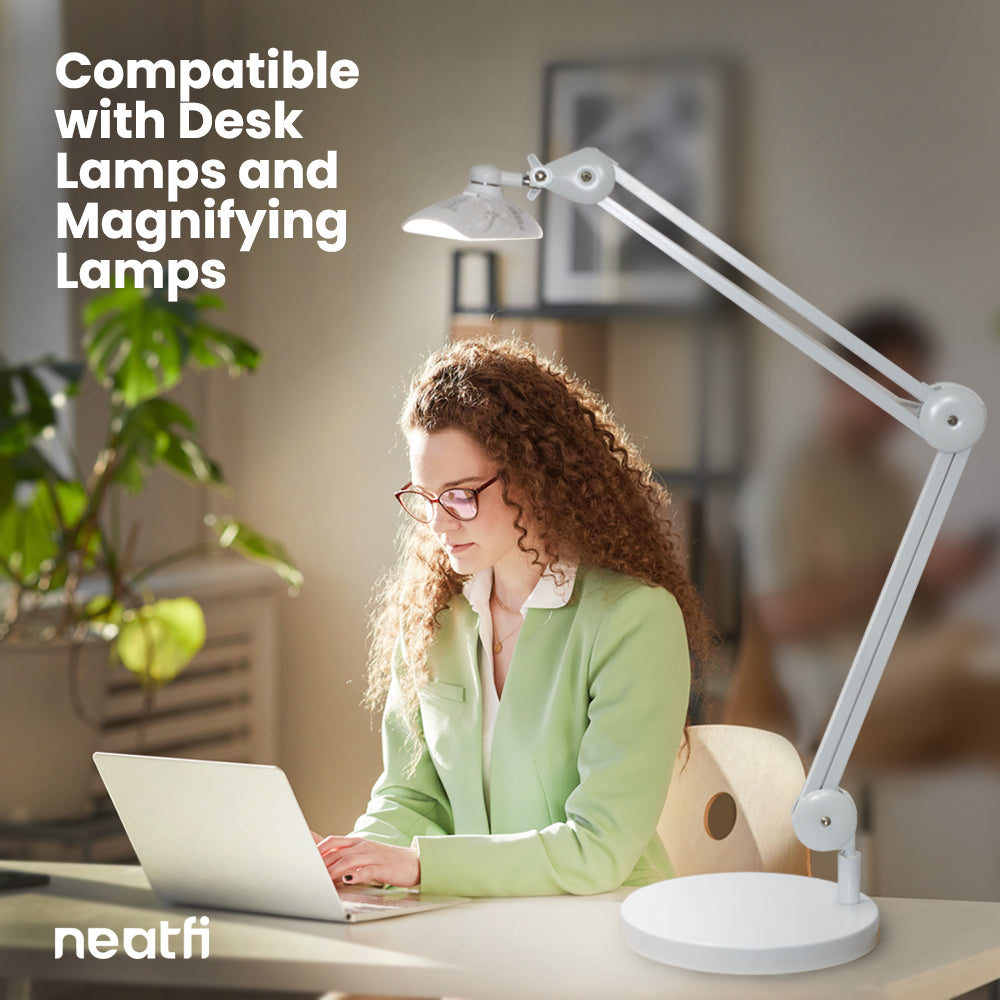 9.84-inch Diameter Round Weighted Base, Compatible with Desk Lamps & Magnifying Lamps – White