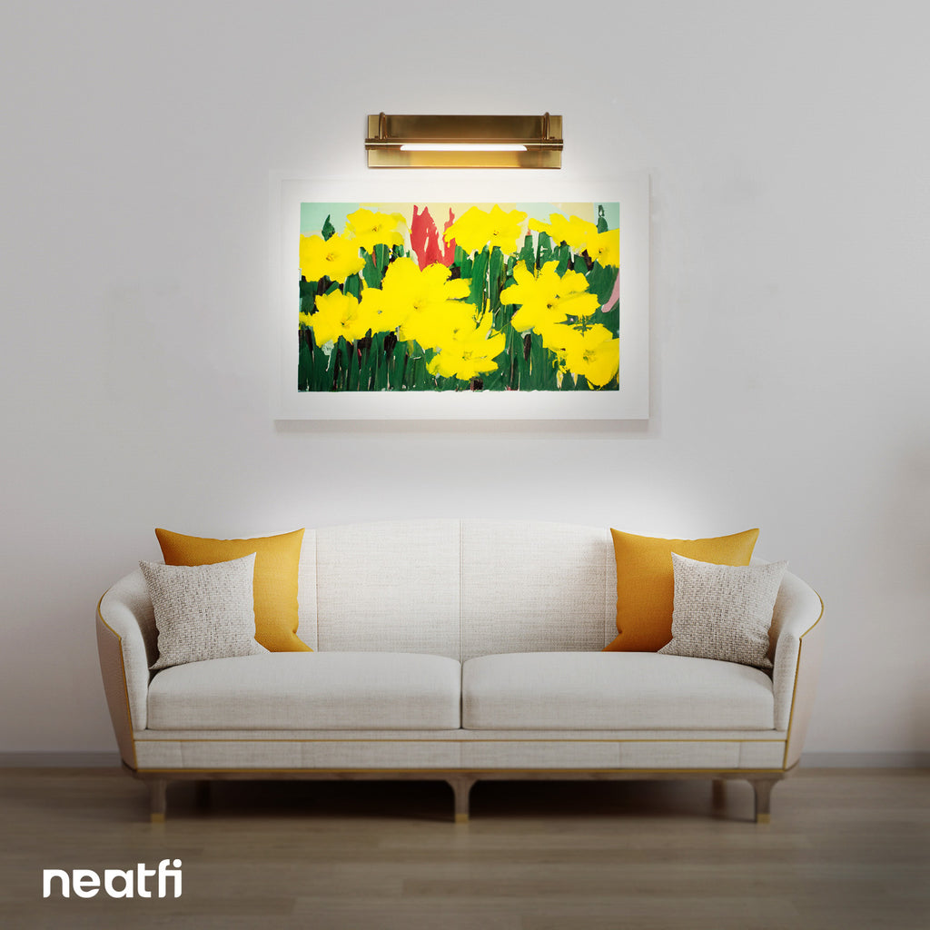 18” Modern Dimmable Picture Light, Plug-In Wall Art Lamp with 3 Color Modes – Gold