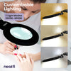 7" Wide Lens XL Bifocals, 3 Light Modes, 1,600 Lumens Super LED Magnifier Lamp with Clamp - Black