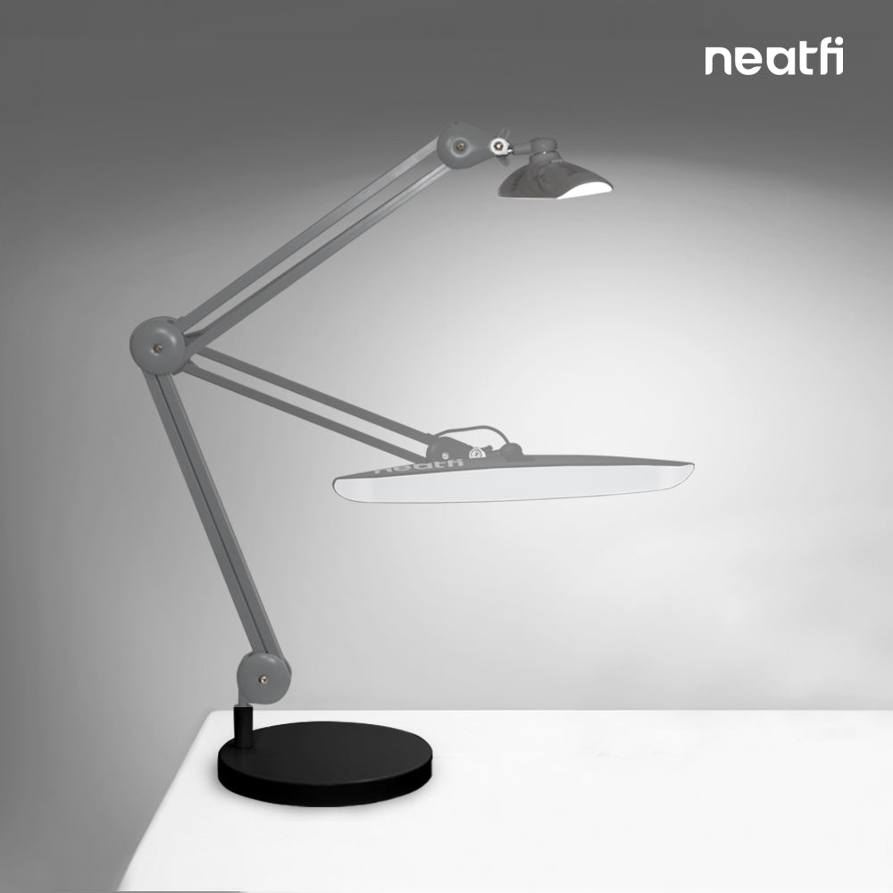 9.84-inch Diameter Round Weighted Base, Compatible with Desk Lamps & Magnifying Lamps – Black