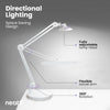 20” Wide Shade XL LED Desk Lamp with Base – 2,200 Lumens, Dimmable, Adjustable for Home, Office, Crafts, Nails & Hobbies – White