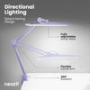 20” Wide Shade XL LED Desk Lamp with Clamp – 2,200 Lumens, Dimmable, Adjustable for Home, Office, Crafts, Nails & Hobbies – Lavender