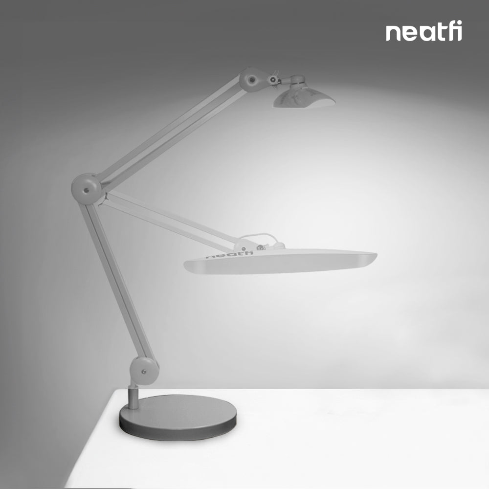 9.84-inch Diameter Round Weighted Base, Compatible with Desk Lamps & Magnifying Lamps – Silver