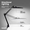 20" Wide Shade XL 2,200 Lumens LED Desk Lamp with Clamp, 3 Light Modes, Dimmable Desk Light for Home & Office Tasks - Black