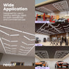 12 Arrow Shaped LED Lighting with Hanging Kit, Car Garage Light - Cool White