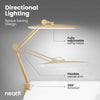 20” Wide Shade XL LED Desk Lamp with Clamp – 2,200 Lumens, Dimmable, Adjustable for Home, Office, Crafts, Nails & Hobbies – Gold