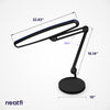 23” Wide Shade XL LED Desk Lamp with Base – 2,200 Lumens, Dimmable, Adjustable for Home, Office, Crafts, Nails & Hobbies – Black