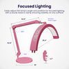 Half Moon Swing Arm Table Lamp with Base, 2500 Lumens & 5 Light Modes, Table Lamp for Nail Art, Facial, Waxing, Threading & Tattoo - Pink