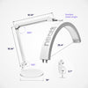 Half Moon Swing Arm Table Lamp with Base, 2500 Lumens & 5 Light Modes for Nail Art, Facial, Waxing, Threading & Tattoo - White