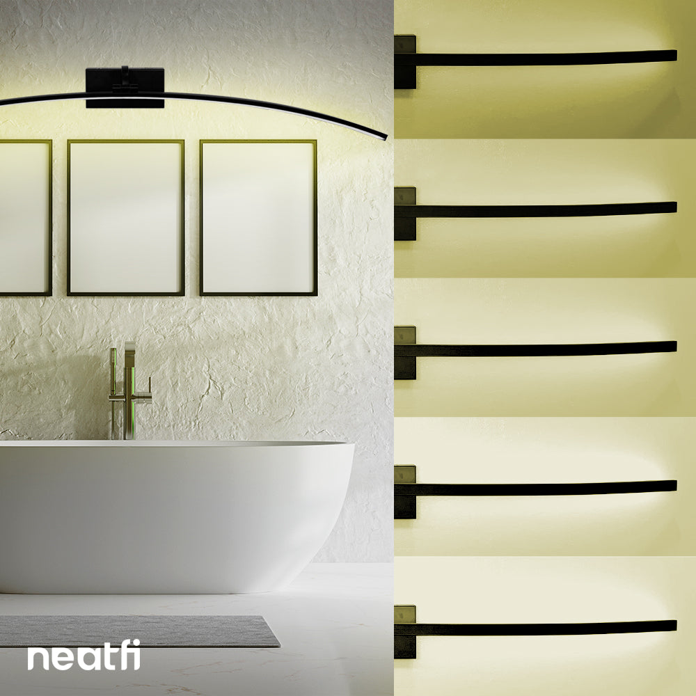 47" Modern Vanity Light, RGB Light, Curve Design - Black