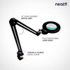 7" Wide Lens XL Bifocals, 3 Light Modes, 1,600 Lumens Super LED Magnifier Lamp with Clamp - Black