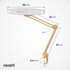 20” Wide Shade XL LED Desk Lamp with Clamp – 2,200 Lumens, Dimmable, Adjustable for Home, Office, Crafts, Nails & Hobbies – Gold