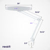 20” Wide Shade XL LED Desk Lamp with Clamp – 2,200 Lumens, Dimmable, Adjustable for Home, Office, Crafts, Nails & Hobbies – White