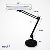 20” Wide Shade XL LED Desk Lamp with Base – 2,200 Lumens, Dimmable, Adjustable for Home, Office, Crafts, Nails & Hobbies – Black