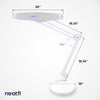 20” Wide Shade XL LED Desk Lamp with Base – 2,200 Lumens, Dimmable, Adjustable for Home, Office, Crafts, Nails & Hobbies – White