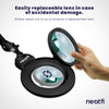 7" Wide Lens XL Bifocals, 3 Light Modes, 1,600 Lumens Super LED Magnifier Lamp with Clamp - Black