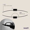 47" Modern Vanity Light, RGB Light, Curve Design - Black