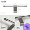 17" Modern Picture Light, Plug In Picture Frame Light, Dimmable Picture Lights for Wall Art, Picture Frame Art Light for Paintings, Gallery, Bedroom, 3 Color Modes - Silver