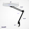 20" Wide Shade XL 2,200 Lumens LED Desk Lamp with Clamp, 3 Light Modes, Dimmable Desk Light for Home & Office Tasks - Black
