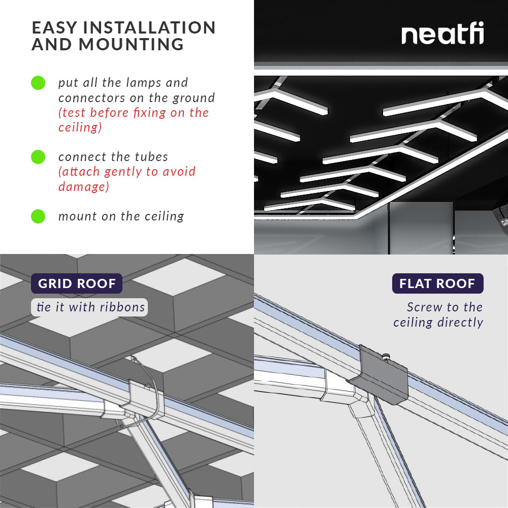 12 Arrow Shaped LED Ceiling Lighting, Car Garage Light