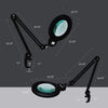 7" Wide Lens XL Bifocals, 3 Light Modes, 1,600 Lumens Super LED Magnifier Lamp with Clamp - Black