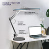 23” Wide Shade XL LED Desk Lamp with Base – 2,200 Lumens, Dimmable, Adjustable for Home, Office, Crafts, Nails & Hobbies – White