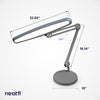 23” Wide Shade XL LED Desk Lamp with Base – 2,200 Lumens, Dimmable, Adjustable for Home, Office, Crafts, Nails & Hobbies – White