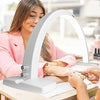 LED Half Moon Light for Nail Tech, Estheticians, and Cosmeticians, 1600 Lumens, 3 Light Modes, Desk lamp for Nail Art, Facial Treatments, Threading & Tattoo Applications