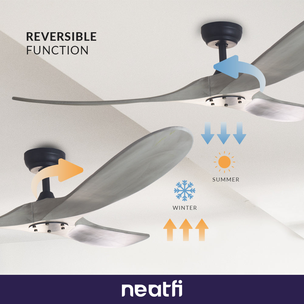 152CM DC Motor Reversible Ceiling Fan - Gray
