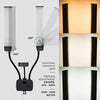 Double Arms LED Fill Light with Flexible Phone Holder (Black)
