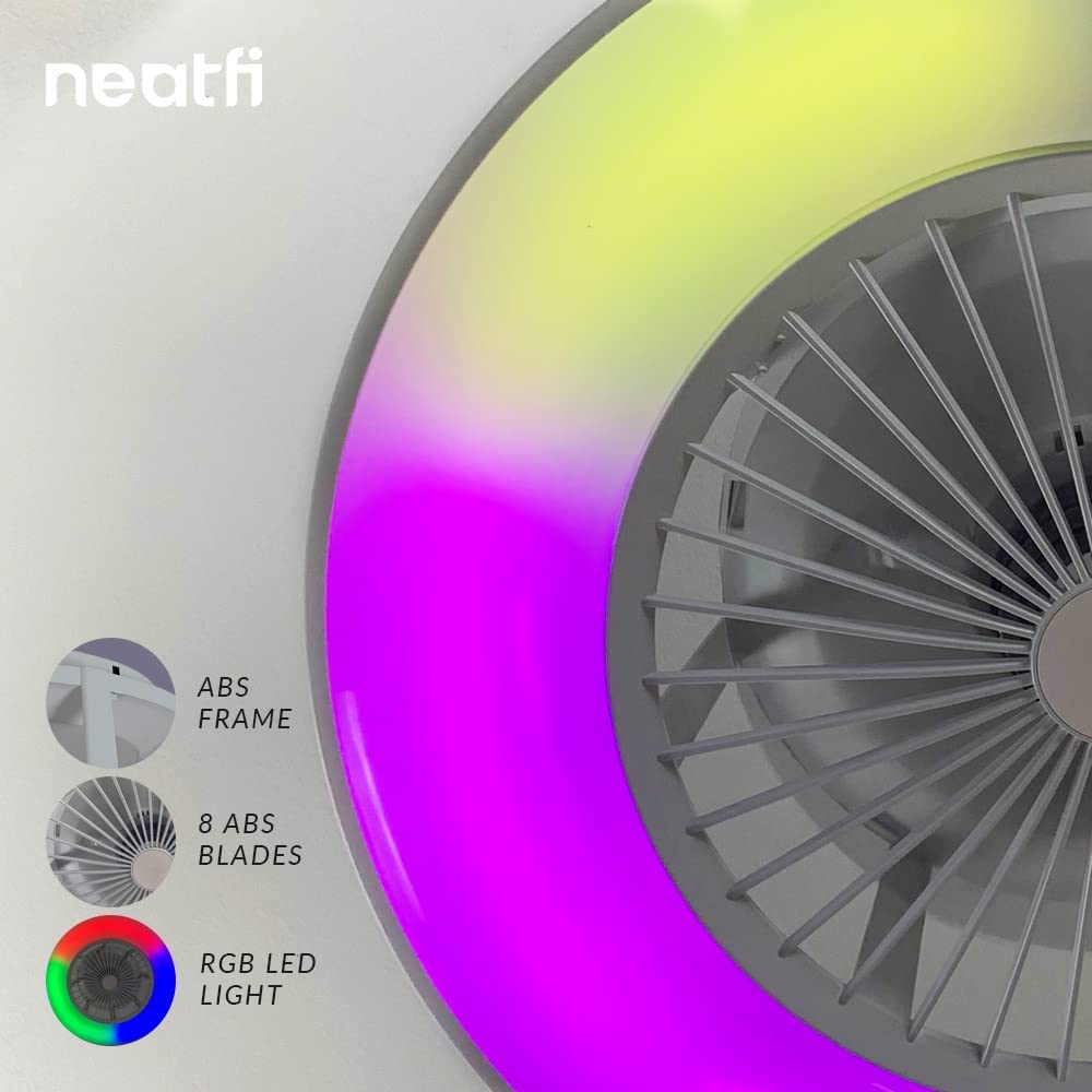 50CM Ceiling Fan with RGB Light (White)