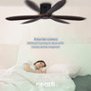 60-inch Reversible Low Height Ceiling Fan with Remote Control, 6 Speed, Flush Mount - Brown