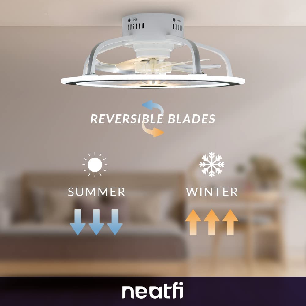 47-cm Bladeless Ceiling Fan with LED Light - White
