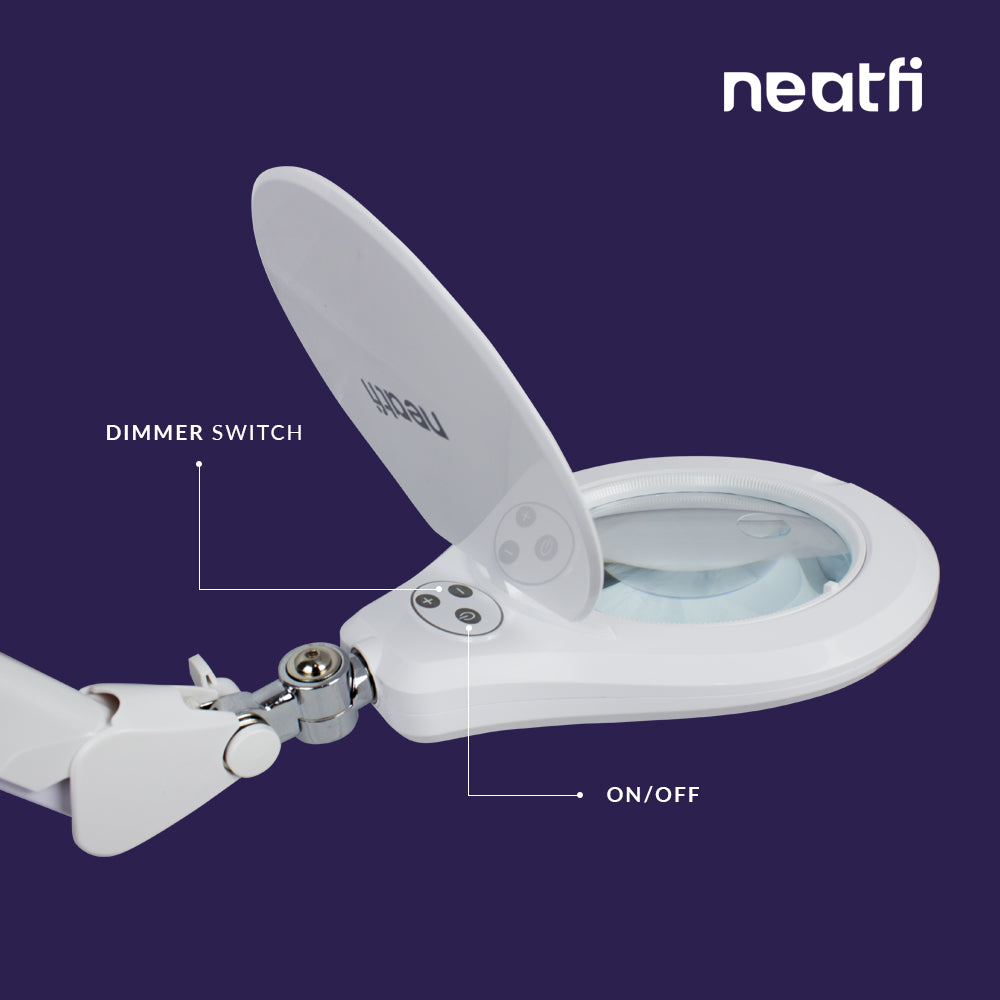 6" Wide Lens Elite HD XL Bifocals Magnifying Lamp  - White