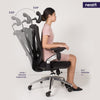 Apollo Office Chair, 4D Armrests, 2D Headrest, Adjustable Lumbar Support and Seat Sliding, High Back Mesh Chair, Nylon Back Frame with Cloth Hanger (Black)
