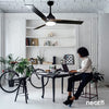52-inch Nordic Reversible Ceiling Fan with Light - Black