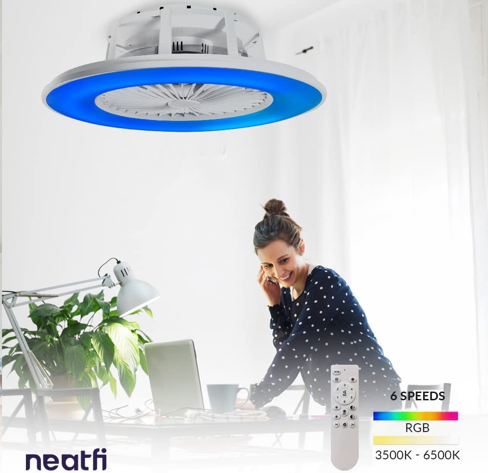 50CM Ceiling Fan with RGB Light (White)