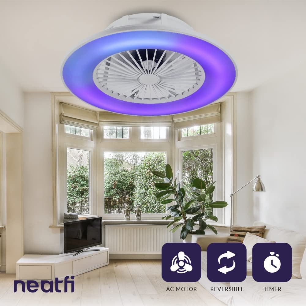 50CM Ceiling Fan with RGB Light (White)