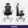 Apollo Office Chair, 4D Armrests, 2D Headrest, Adjustable Lumbar Support and Seat Sliding, High Back Mesh Chair, Nylon Back Frame with Cloth Hanger (Black)