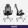 Zen Office Chair 4D Armrests, 2D Headrest, Lumbar Support and Seat Sliding, High Back Mesh Chair with Nylon Back Frame (Black)