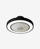 20-Inch Modern Bladeless Ceiling Fans with Lights & Remote Control, 7-PVC Blades, 3-Speed, Flush Mounted Ceiling Fan with 3 Adjustable LED Light Colors for Bedroom, Dining & Living Room - Black